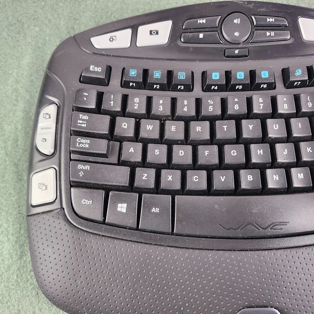 Logitech‎ K350 Comfort Wave Wireless Ergonomic Keyboard Black No USB Dongle